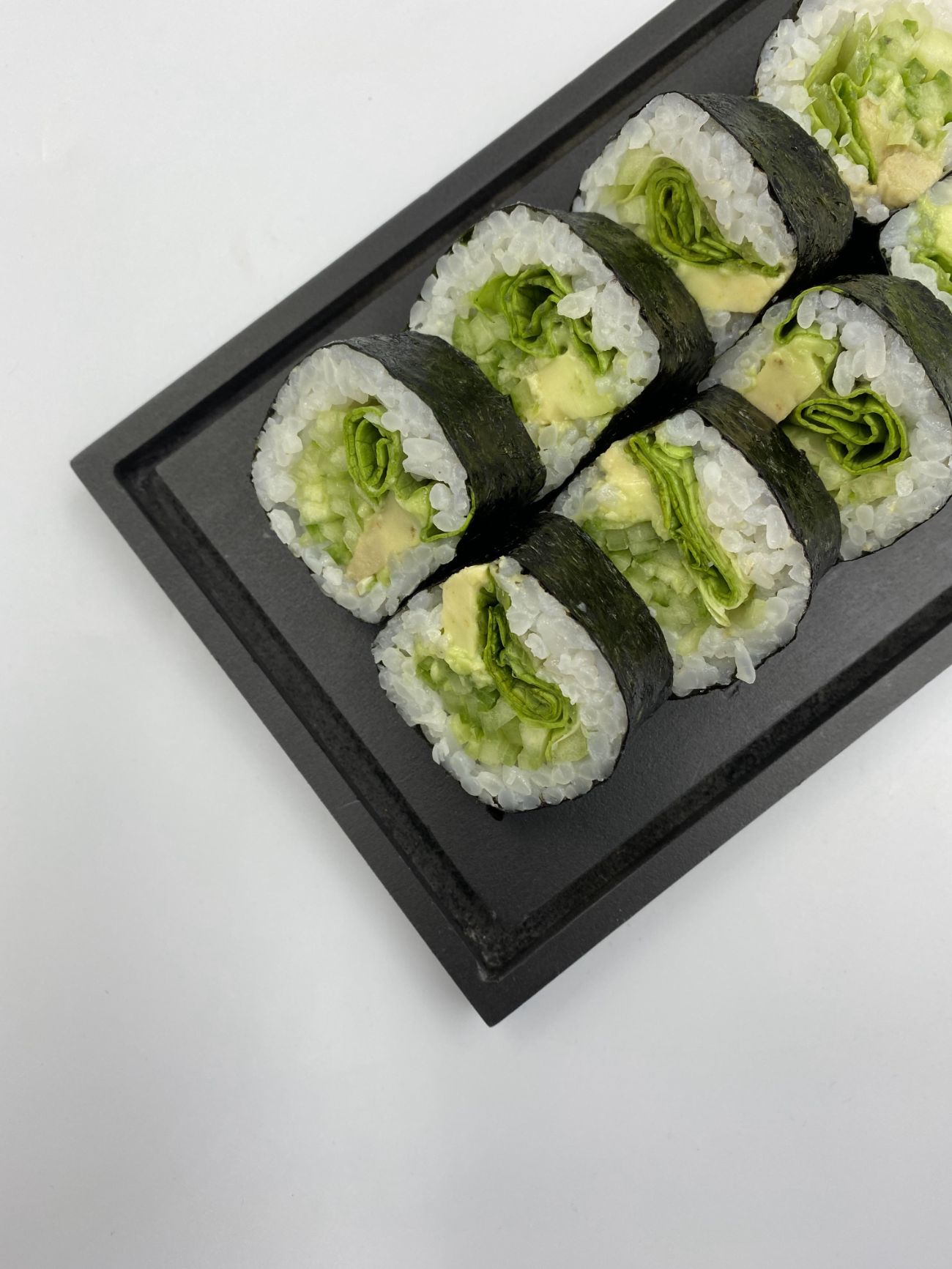 Vegetarian Roll-8pcs - Vegetarian Roll – A light and clean roll with avocado, lettuce, cucumber, and rice wrapped in nori – perfect for plant-based sushi lovers