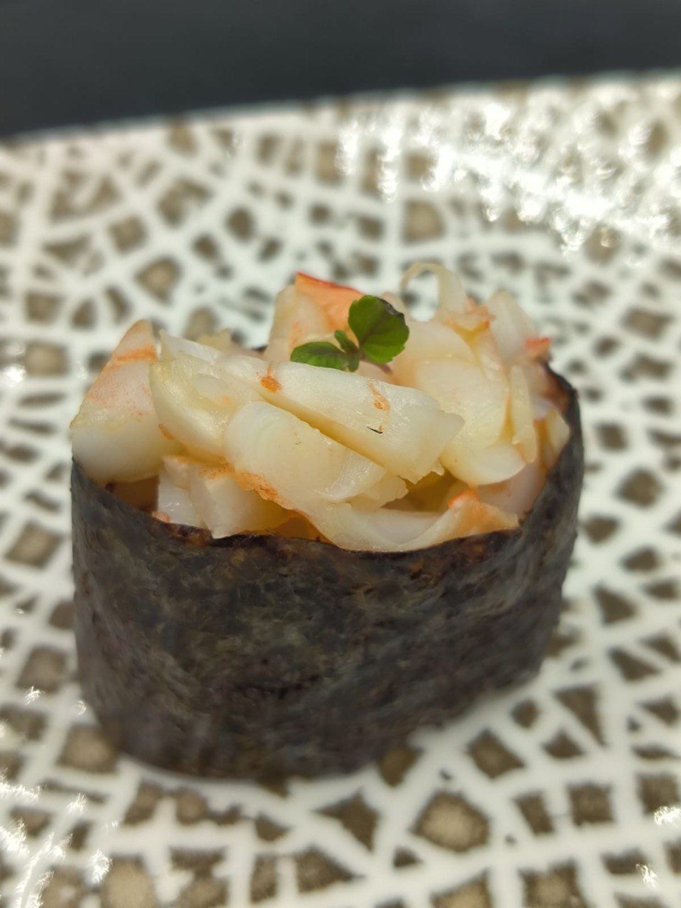 Shrimp Gunkan - Shrimp Gunkan – A delicious gunkan-style roll with tender shrimp and creamy topping over rice and nori – balanced and flavorful