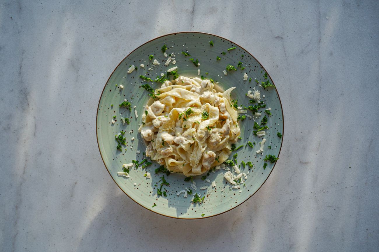Fettuccine With Chiken.