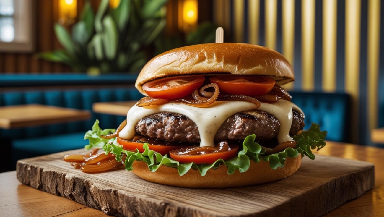 برجر موزريلا لحم