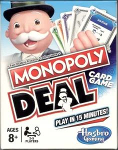 Monopoly Deal - نسخة بطاقات سريعة من مونوبولي. 🎯 الصعوبة: سهلة 🕒 15–20 دقيقة