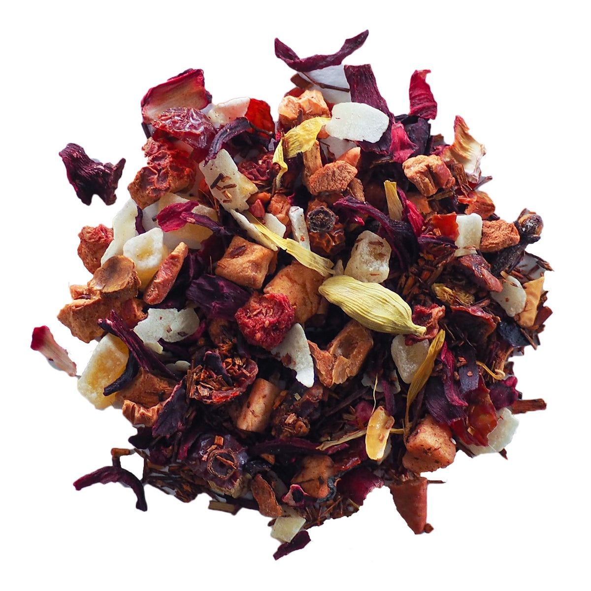 SUMMER TEA - hibiskus, elma, kuşburnu, çilek, mango, ananas, portakal, rooibos, limon otu, aspir çiçeği, hindistan cevizi, aroma, yıldız anason, tarçın, zencefil, meyan kökü, kakü̈le, karanfil, vanilya, karabiber SICAK VEYA SOĞUK SEÇENEKLERİ İLE...