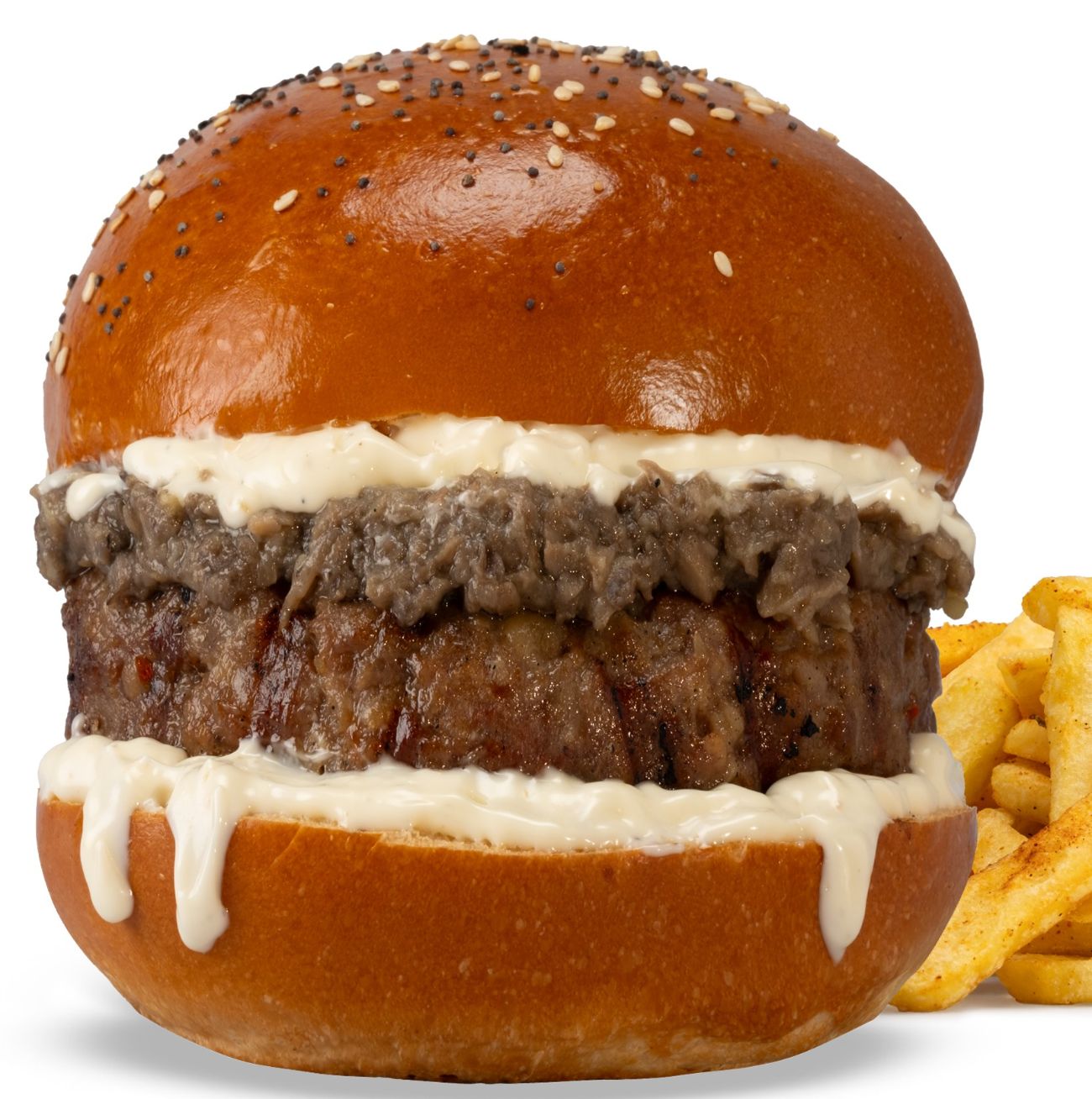 TRÜFFLE BURGER - Özel trüff sos, 120 gr. özel dana burger köftesi, mantar, soğan sote.