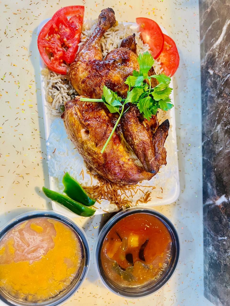 نصف دجاجة تمن ومرق