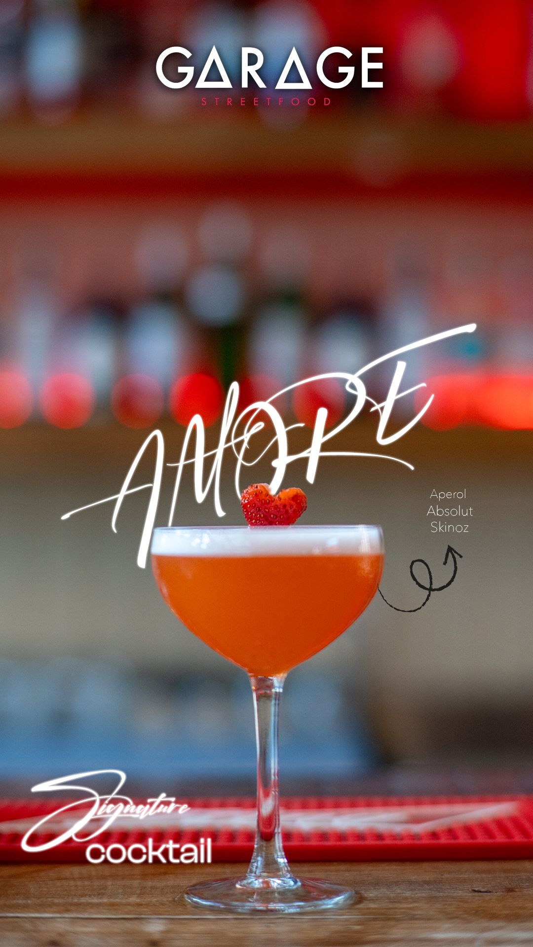 Amore - Absolute Blue, Skinos, Aperol, Vanilla, Çilek, Limon Suyu
