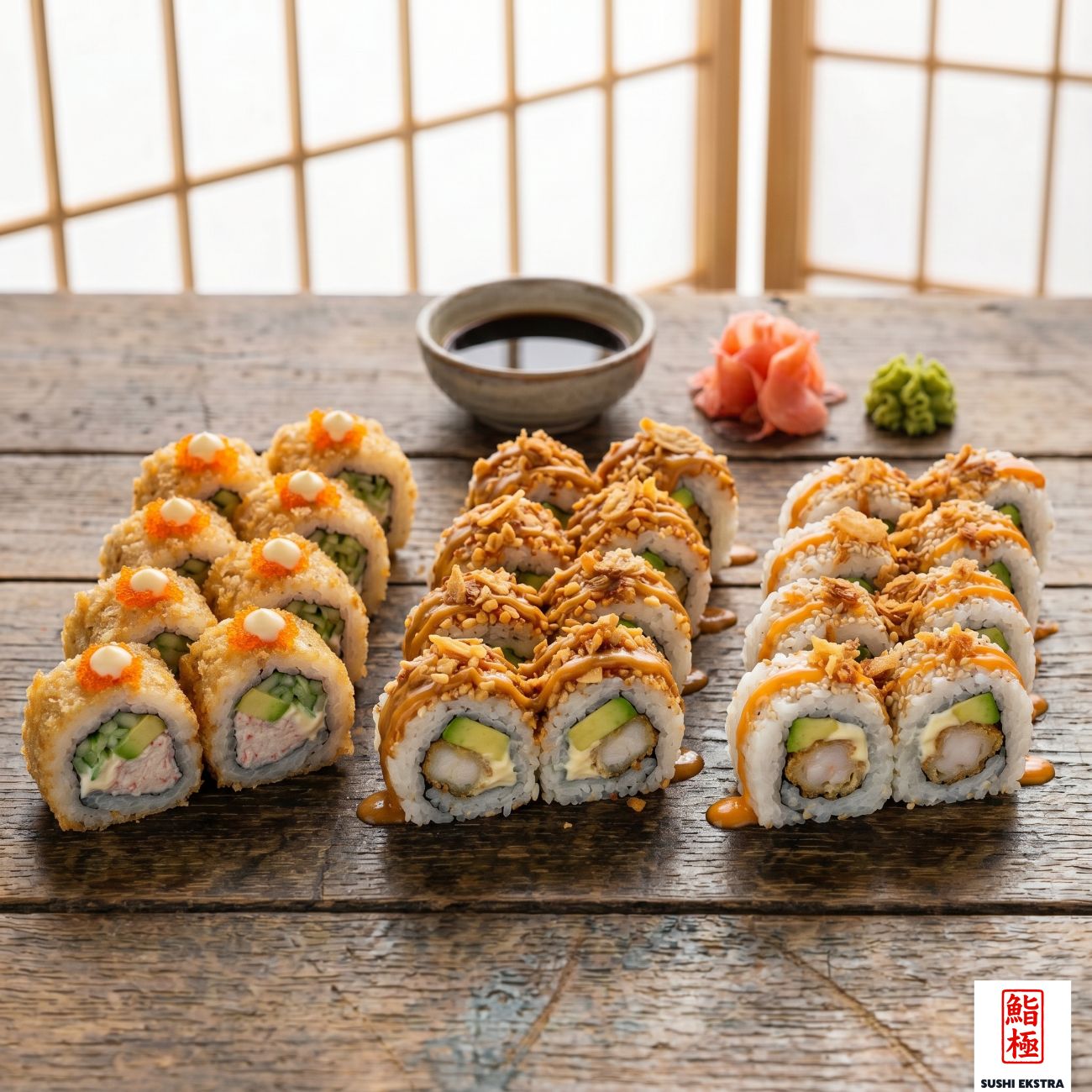 CRİSPY SET - Crispy Shrimp Roll, Fried California Roll, Crispy Seabass Roll