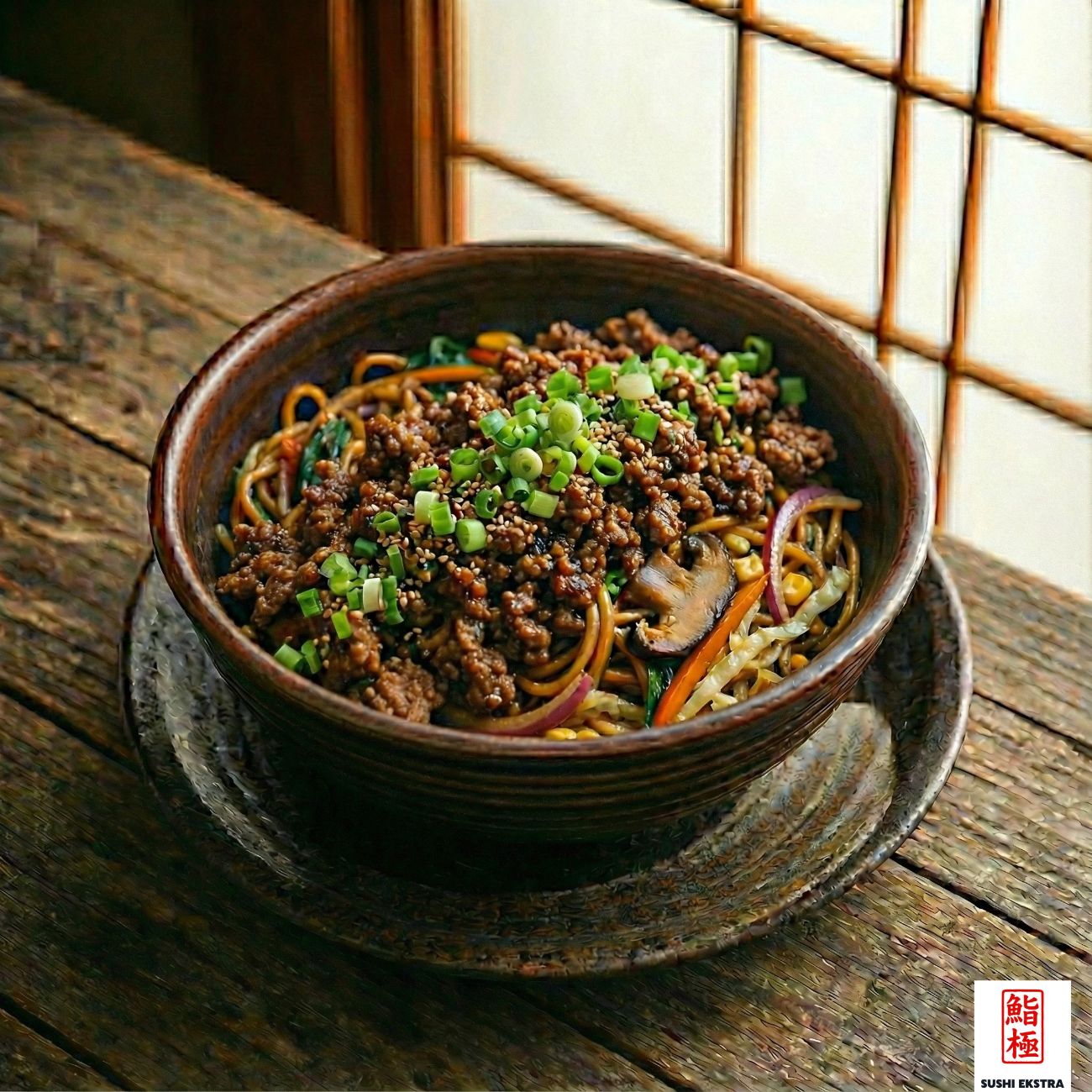 KOCHUJANG EZMELİ DANA KIYMALI YAKİ NOODLE