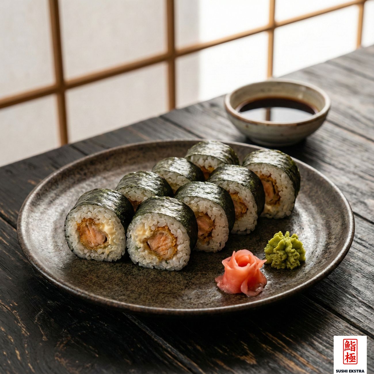 KARİ SAKE MAKİ - Panelenmiş ve kızartılmış somonlu maki