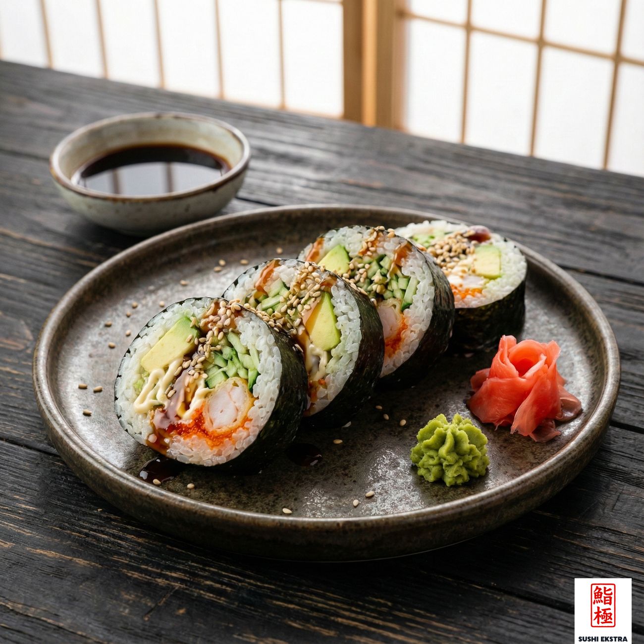FUTO CALIFORNIA SHRIMP TOBIKO - Haşlanmış karides, mayonez, salatalık, avokado, tobiko havyarı