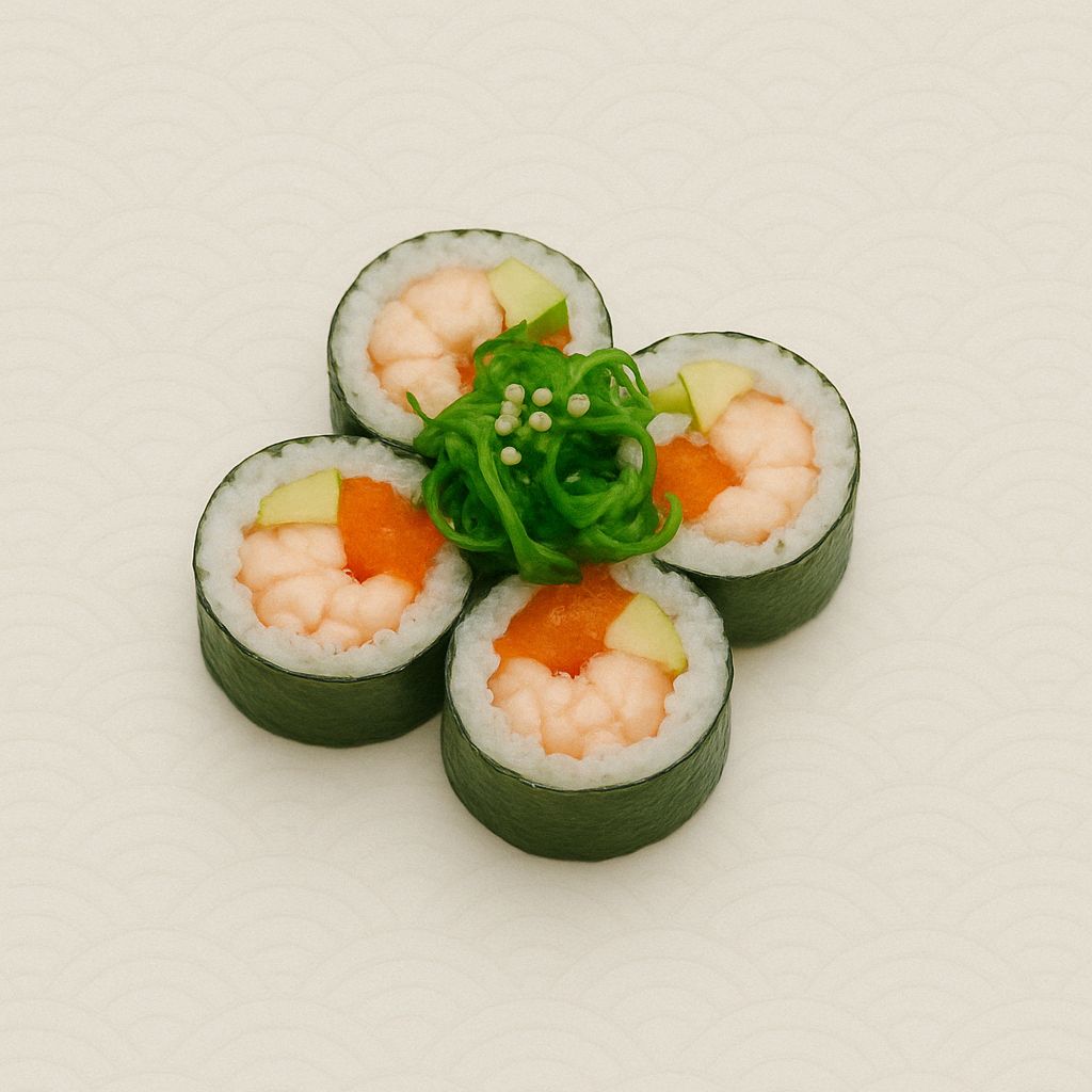FUTO CALIFORNIA SHRIMP TOBIKO - Haşlanmış karides, mayonez, salatalık, avokado, tobiko havyarı