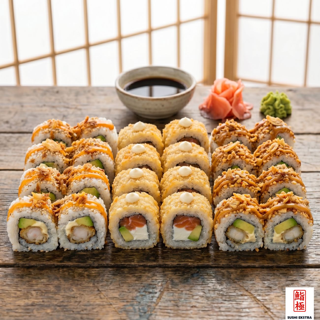 SAKURA SET - Crispy Seabass Roll, Crispy Shrimp Roll, Fried Boston Roll