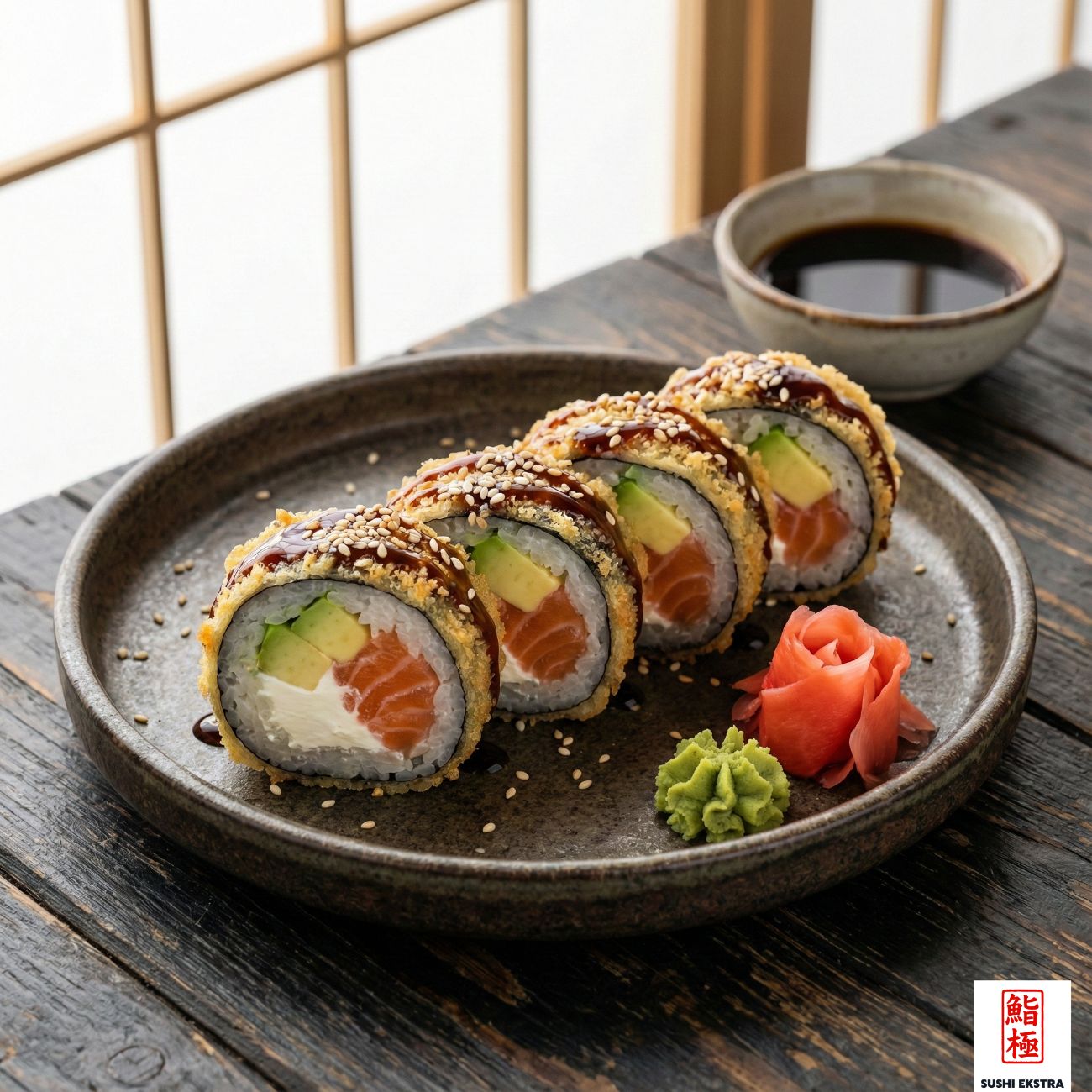 FUTO BOSTON FRIED - Philadelphia peyniri, Norveç somonu, avokado / Bütün olarak kızartılır