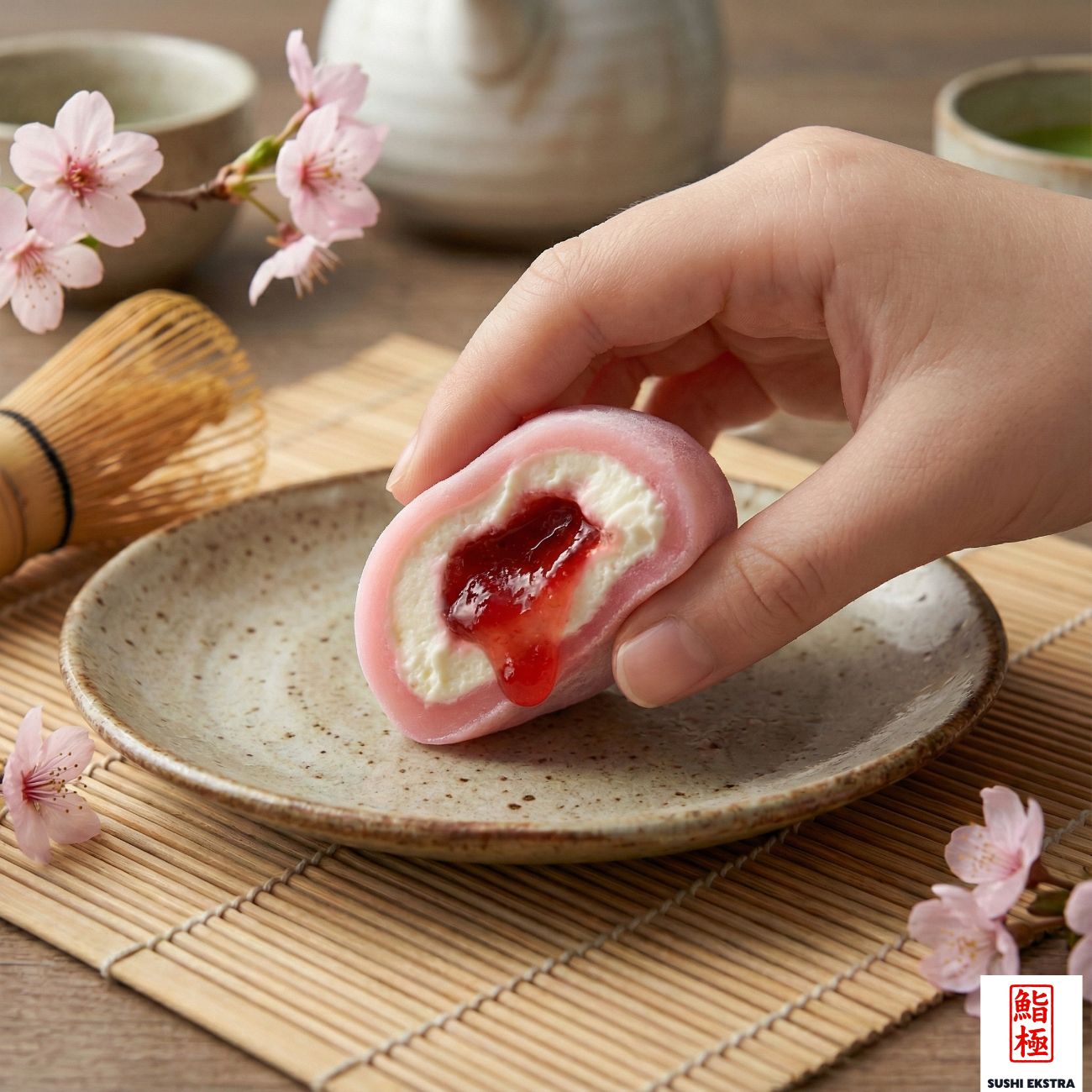 Çilek Kreması Dolgulu Mochi