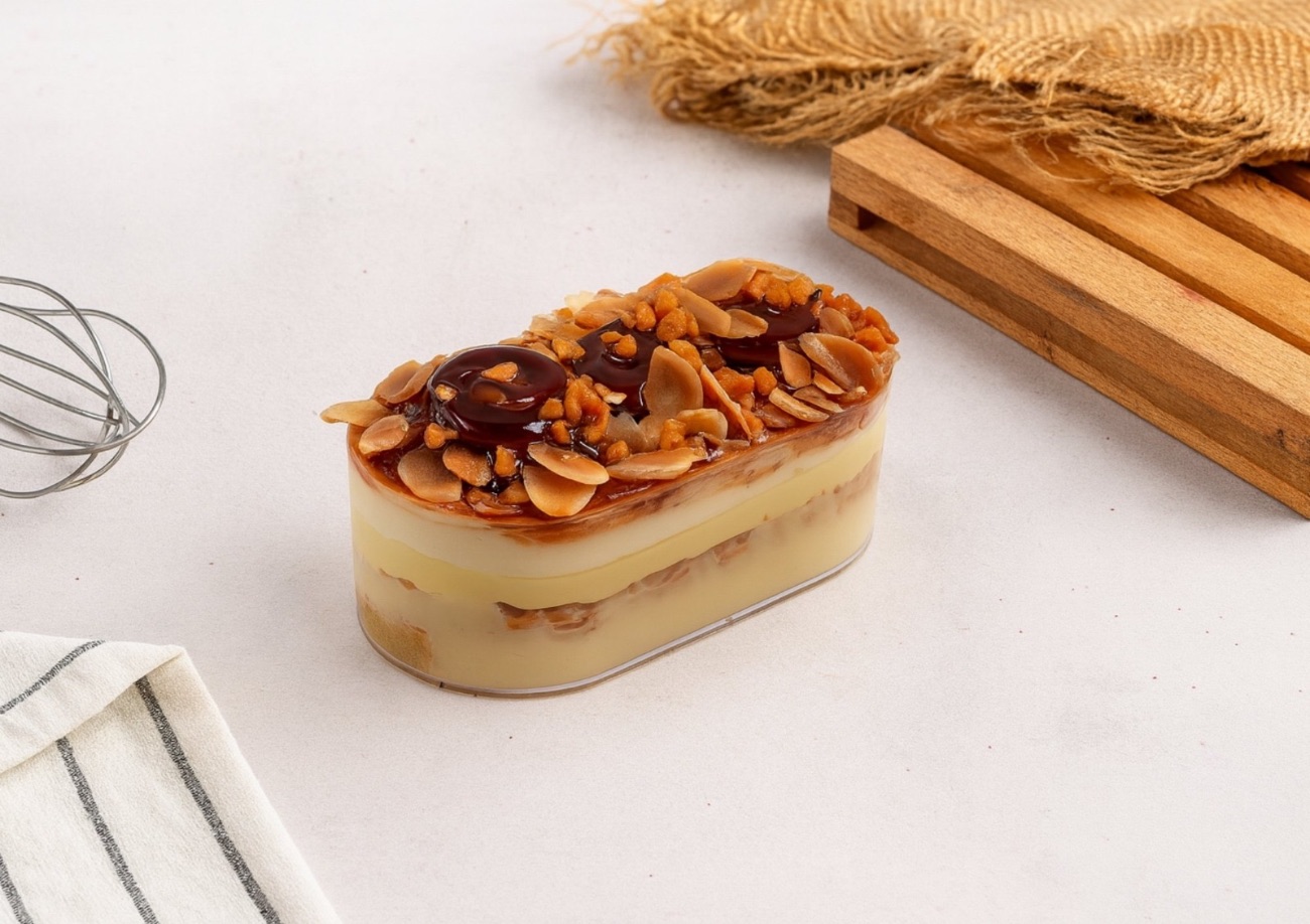 Bademli muzlu kaşık pasta - 