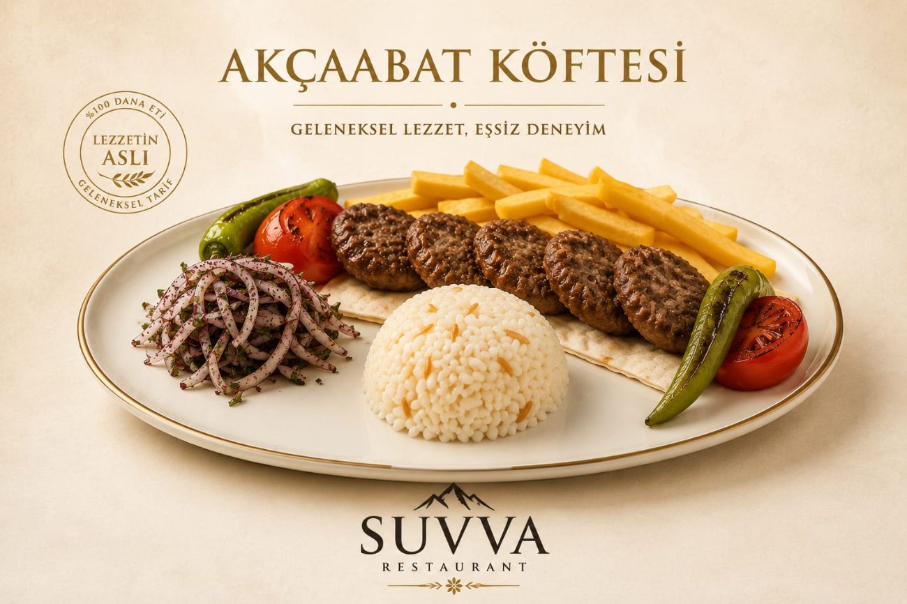 Köfte Izgara - 200 gram Köfte, Izgara Biber, Domates, Lavaş, Patates Cipsi ve Pilav ile servis edilir.