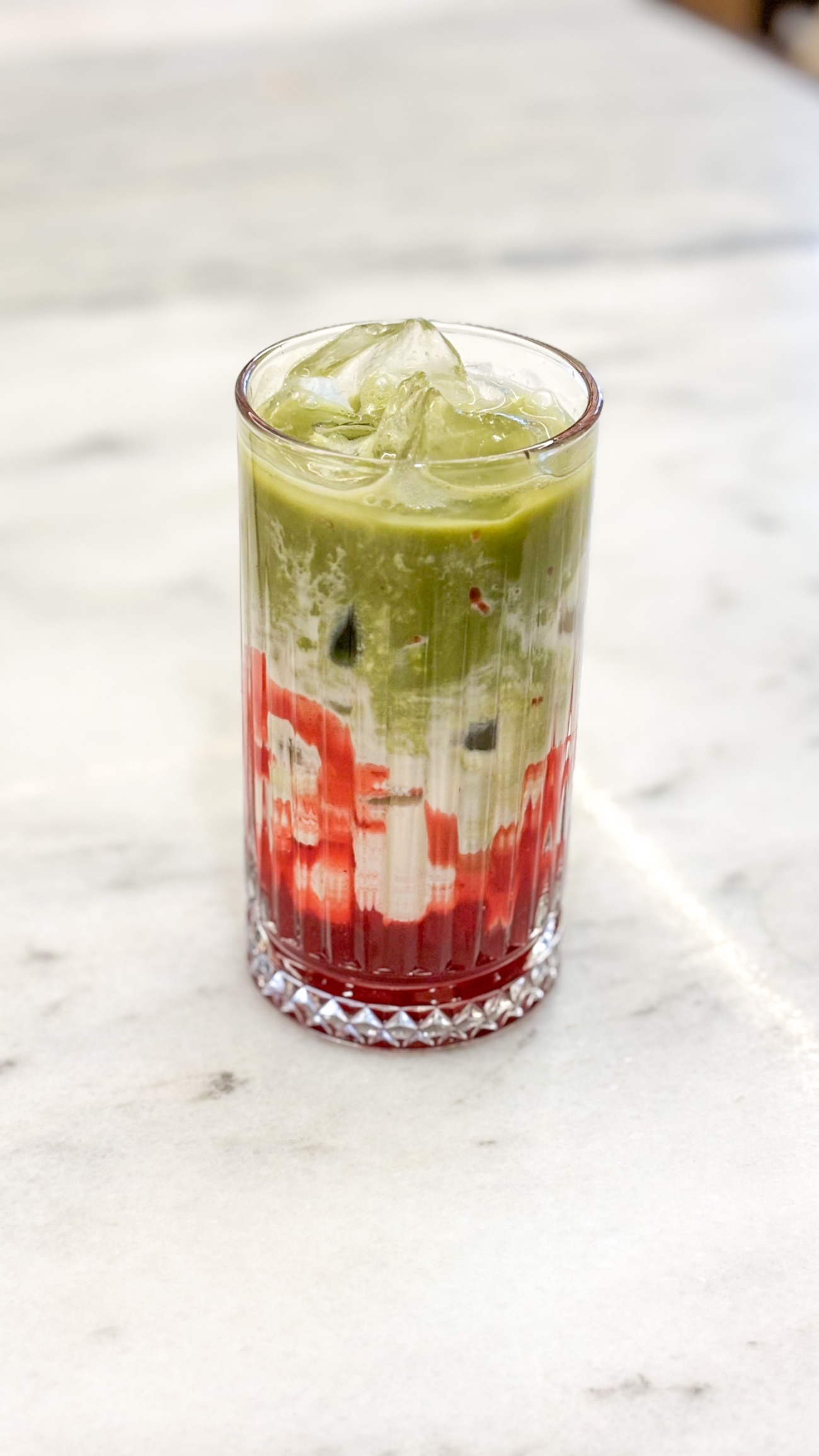 Ice Strawberry Matcha Latte - 