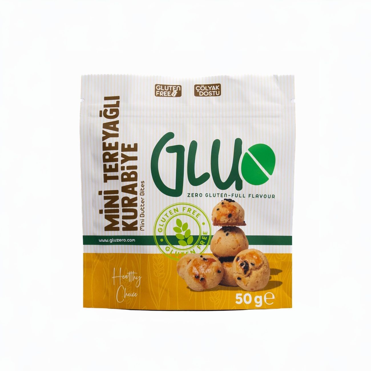 Mini Tereyağlı Kurabiye - Glutensiz Un, Hindistan Cevizi Şekeri, Tereyağı, Yumurta, Tuz, Maya, Sirke, Kabartma Tozu, Mahlep, Yoğurt, Pekmez.