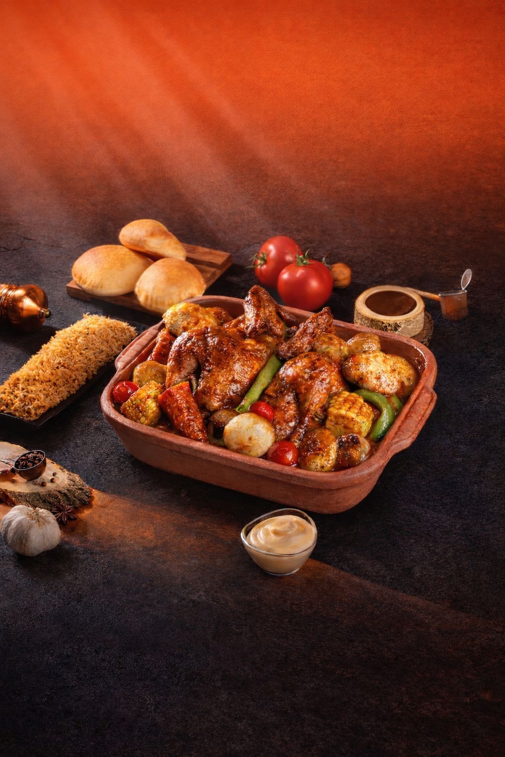 دجاج شوي بالفرن