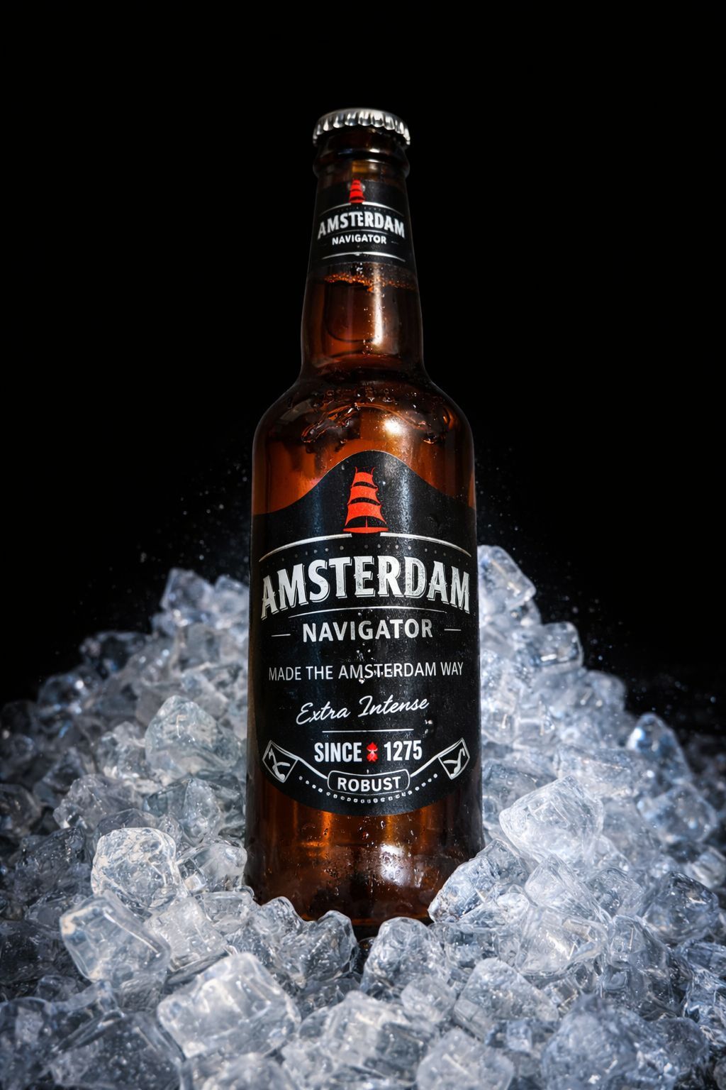 AMSTERDAM 50cl - Yüksek alkol oranı, güçlü gövdesi ve yoğun aromasıyla sert ve karakterli bira sevenlere özel.