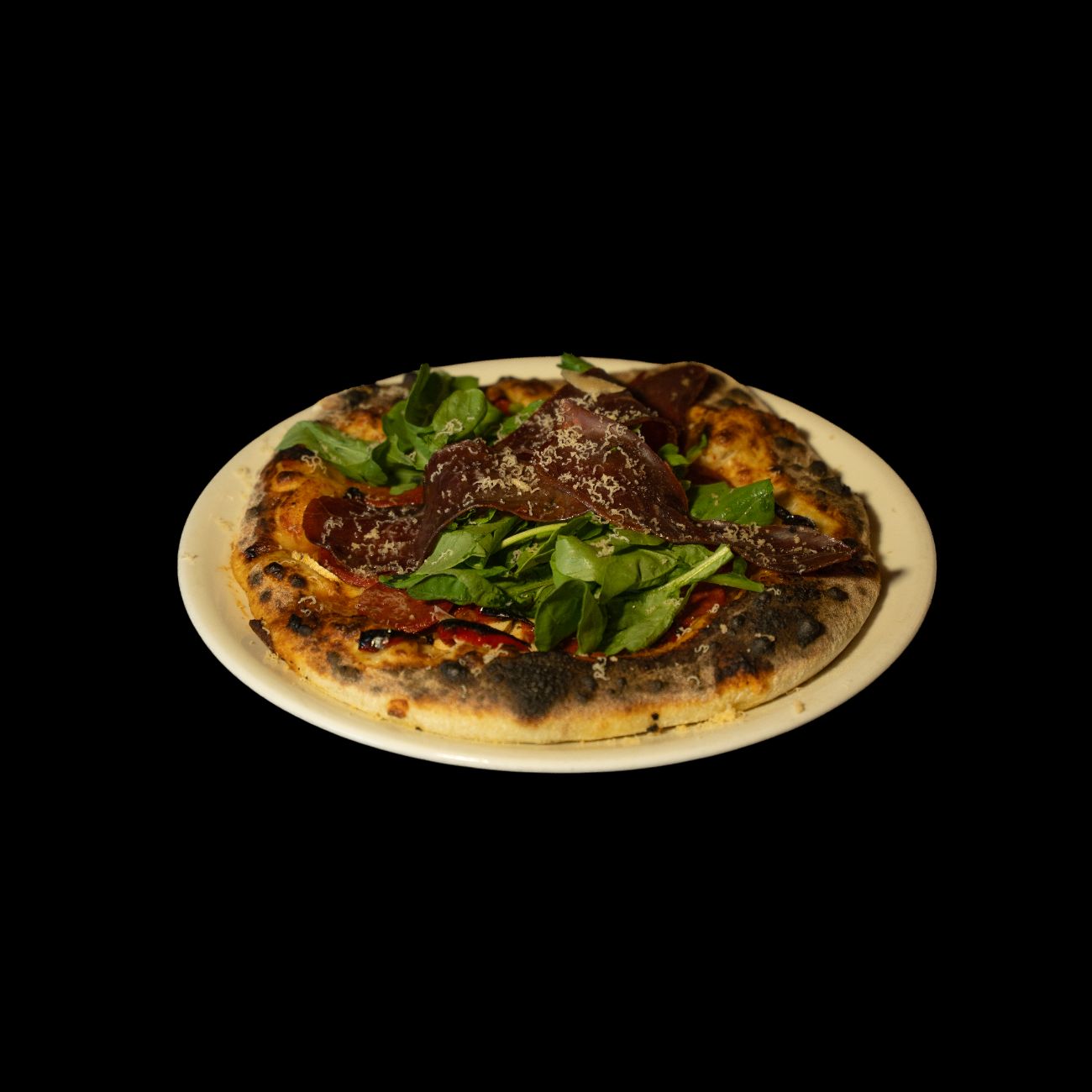 PIZZA SPECIALE - Domates Sos, Mozzarella, Mantar, Sucuk, Izgara Kapya biber, Roka, Pastırma