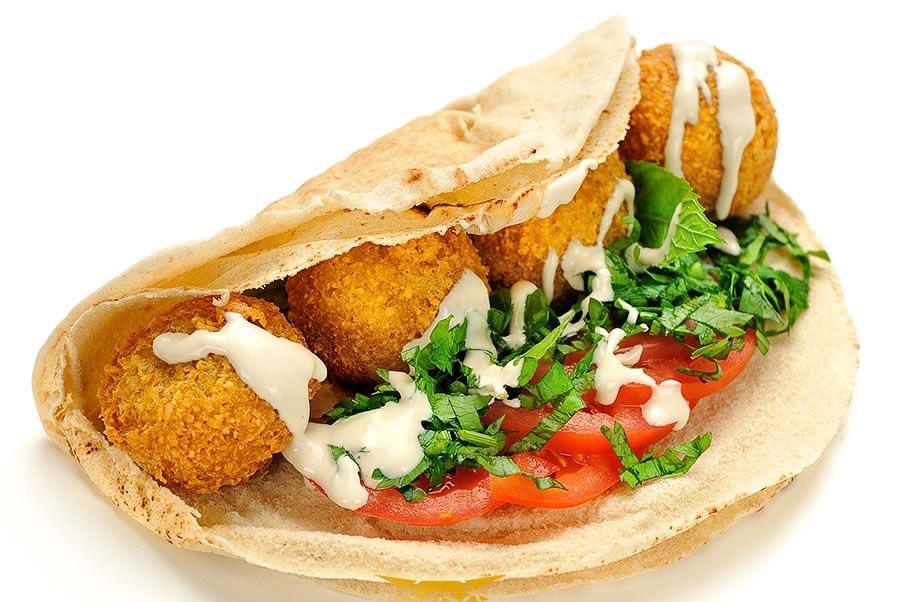 صاج فلافل لبناني - فلافل بالخبز والصلصه اللبنانيه