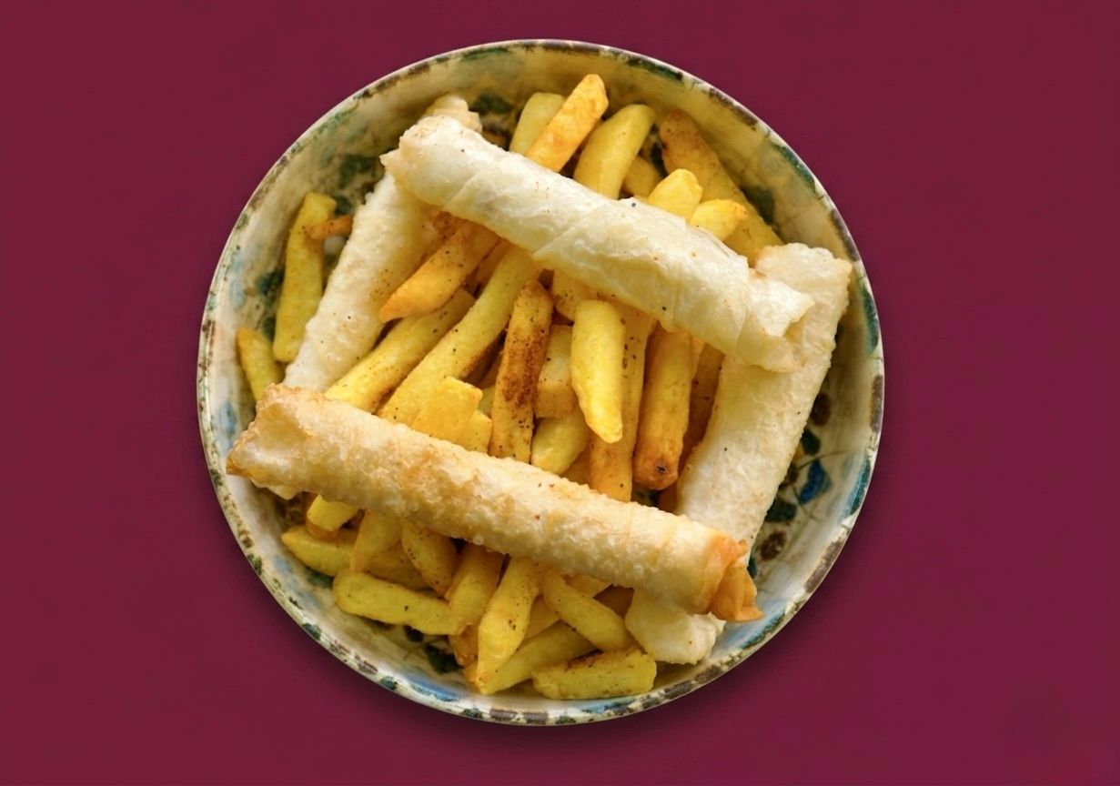 SİGARA BÖREĞİ TABAĞI - Patates tava ve 4 Sigara böreği