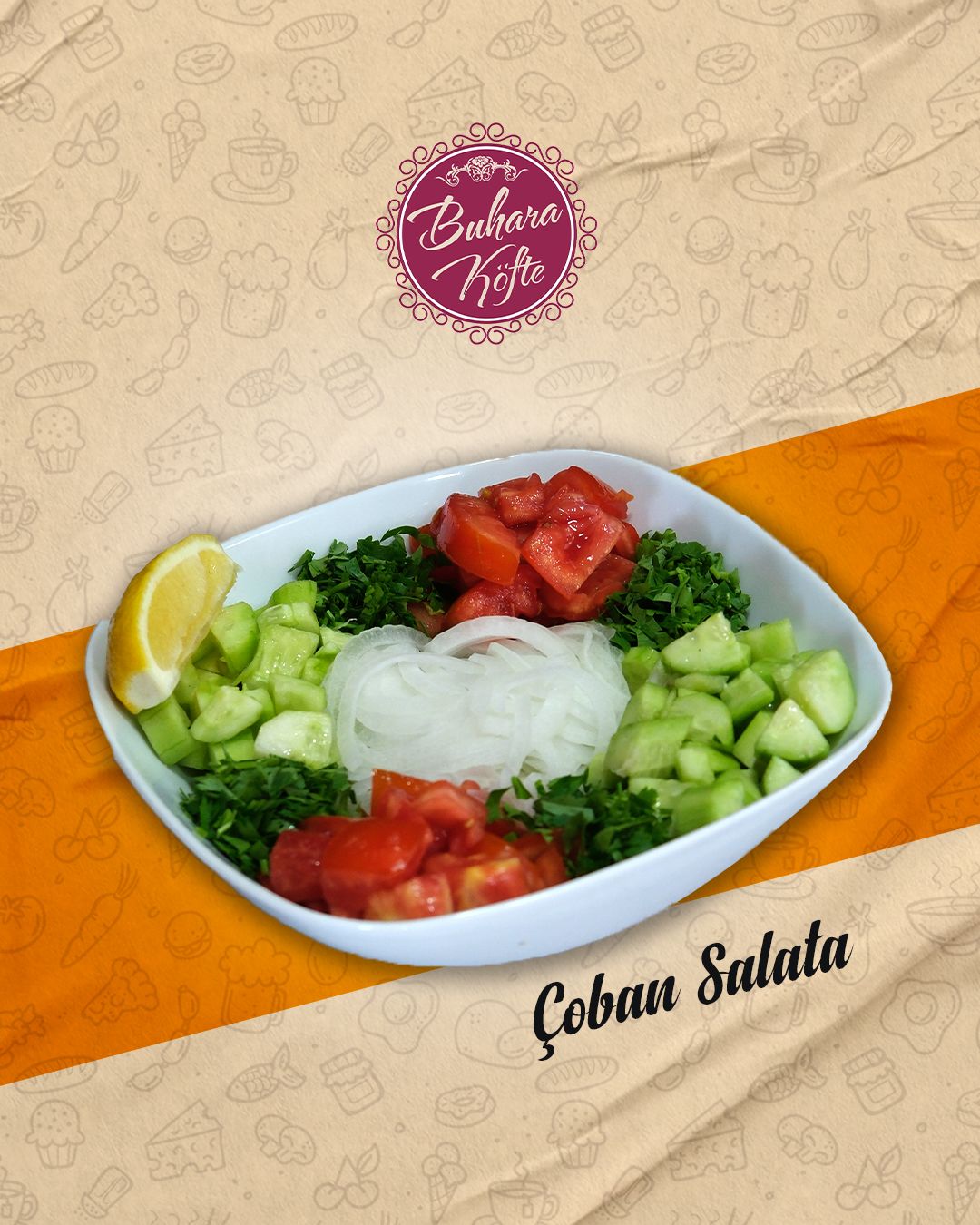 Çoban Salata (1 Kişilik) - Salatalık , Domates ve Soğanın Enfes buluşması
