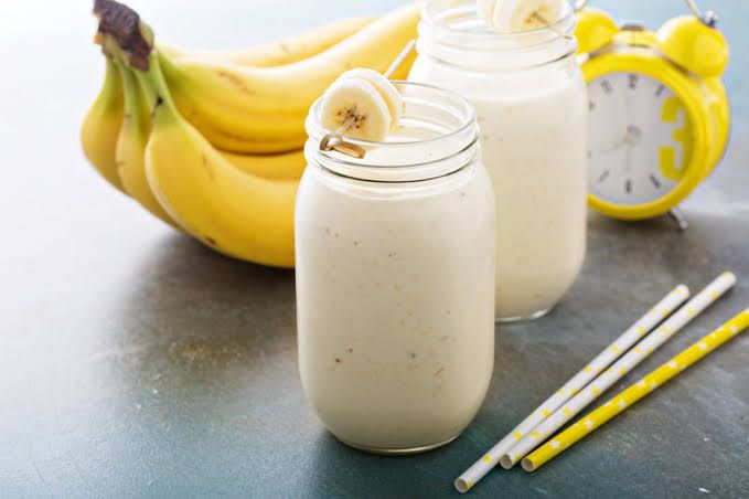 Banana milk coctail