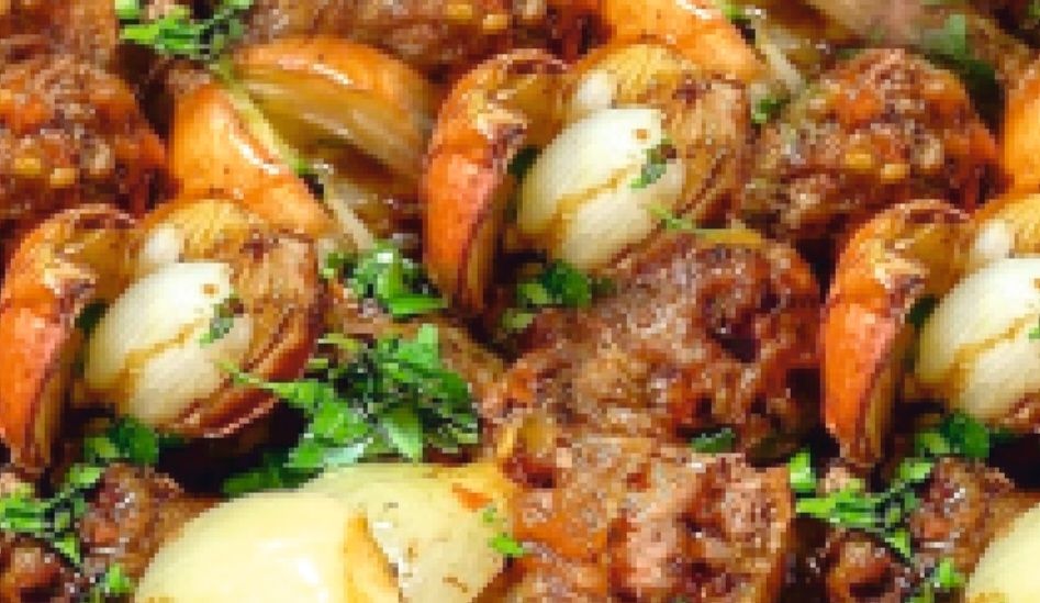 Soğanlı Kebap - Yanında Salata, Çiğ Köfte, Antep Ezme ve Haydari ile.