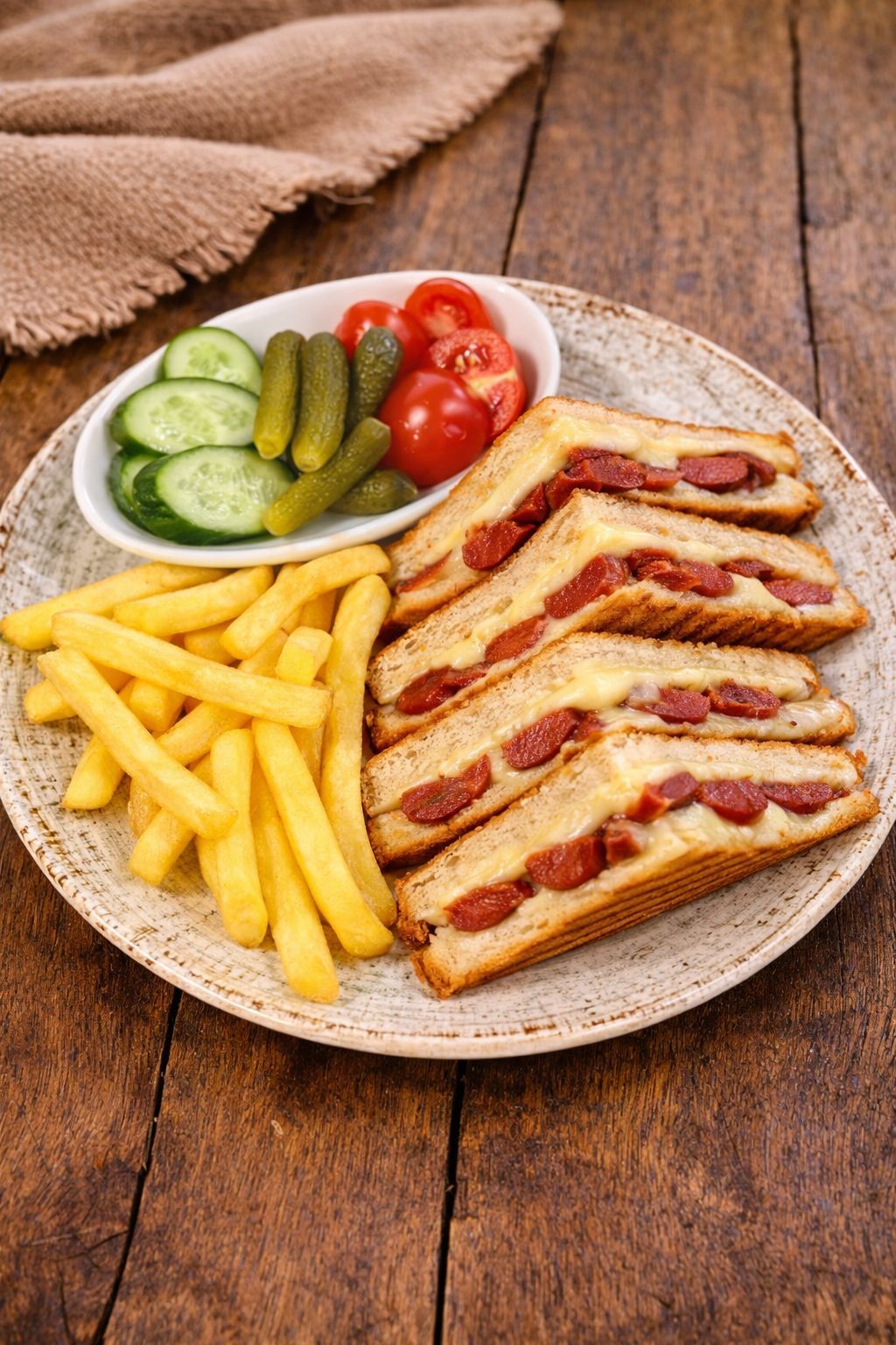 Kaşarlı-Sucuklu Tost